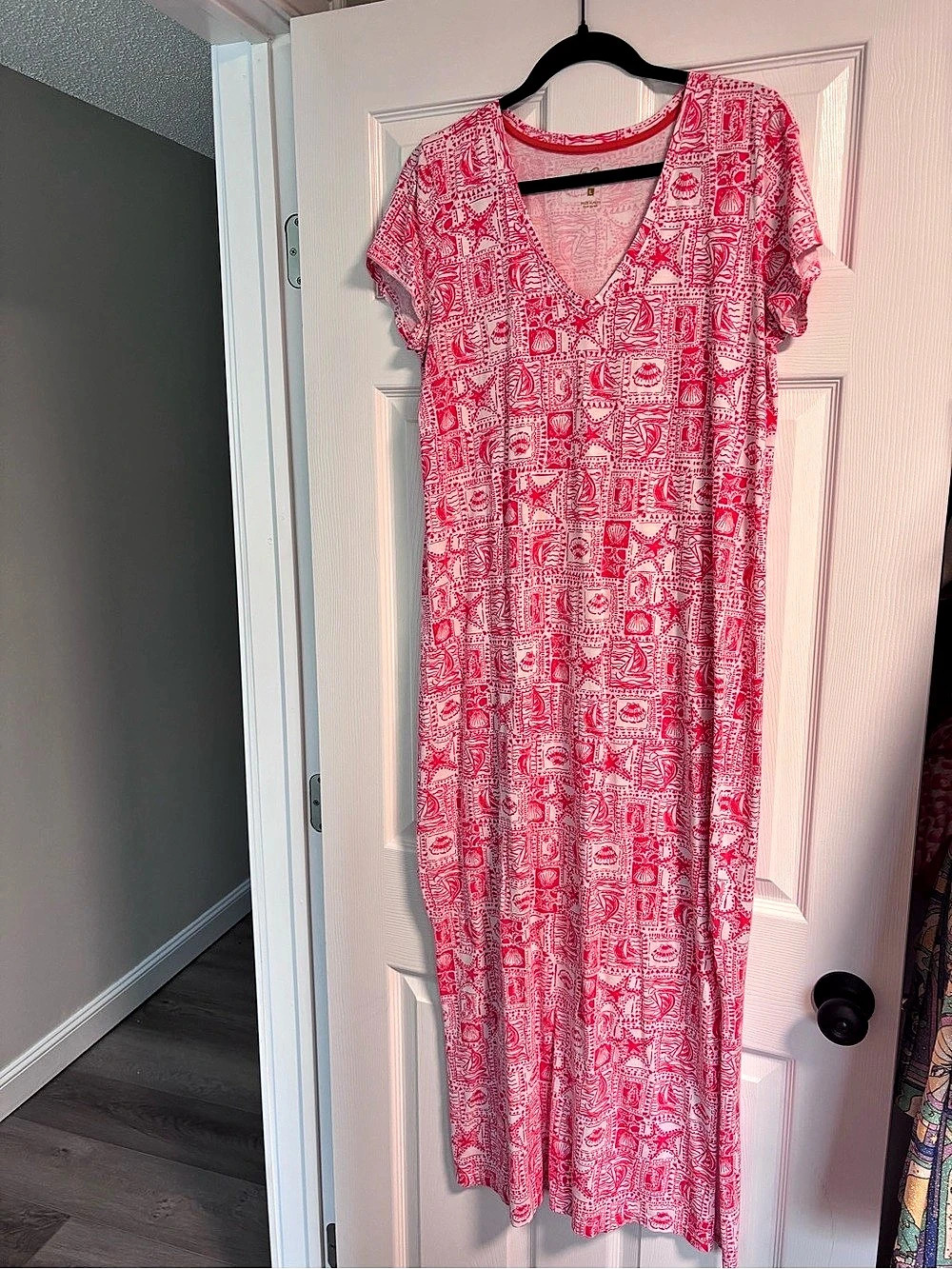 Lilly Pulitzer Pink & White Printed Maxi Dress Like New